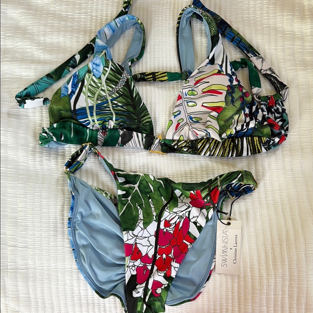 SWIMINISTA x Christian Lacroix Tropical Print Bikini Set